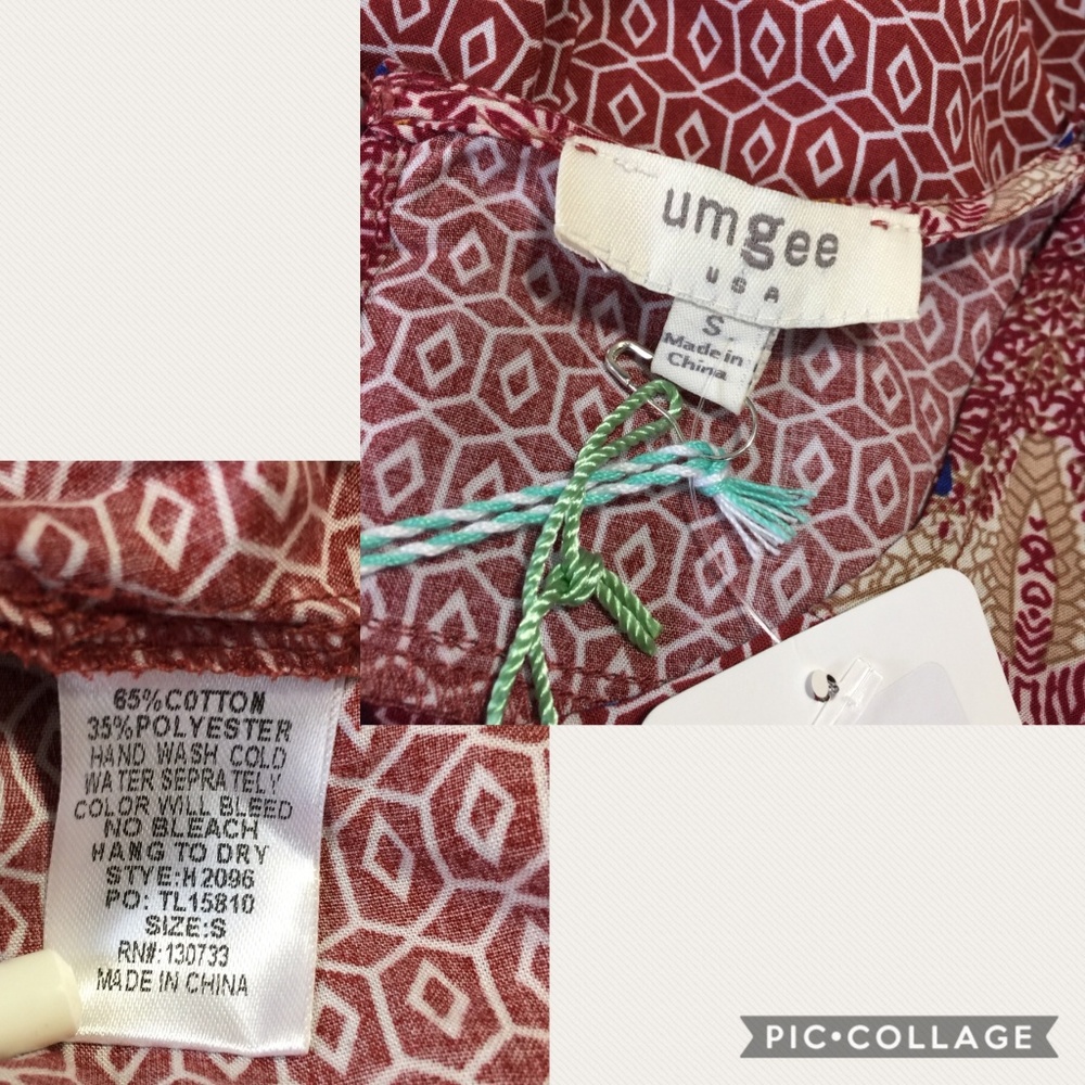 Umgee S Boho Hippie Tunic Dress Hi-Lo Hem NWT - Picture 8 of 8